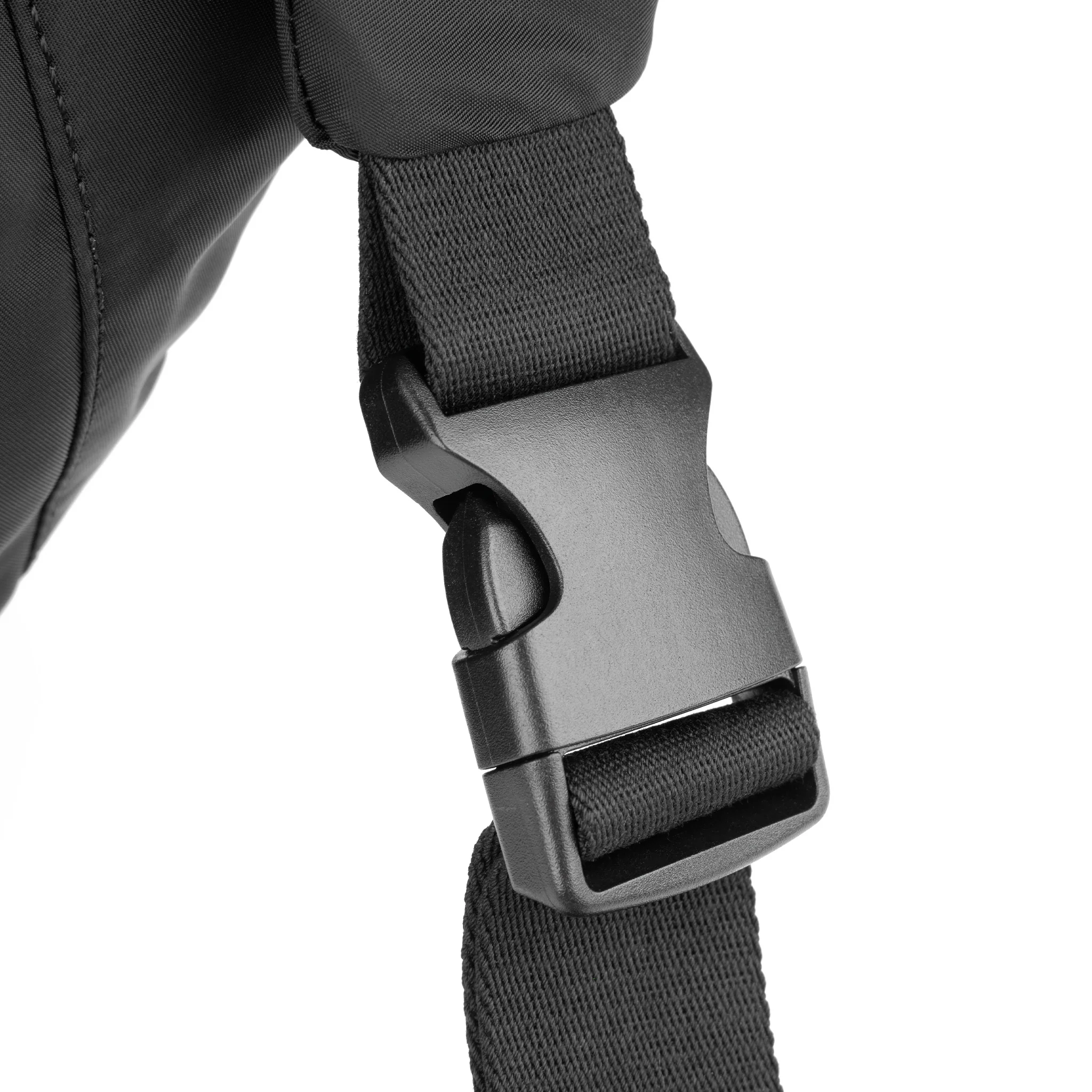 All Black Oval Crossbody Bag in Black - Image 6