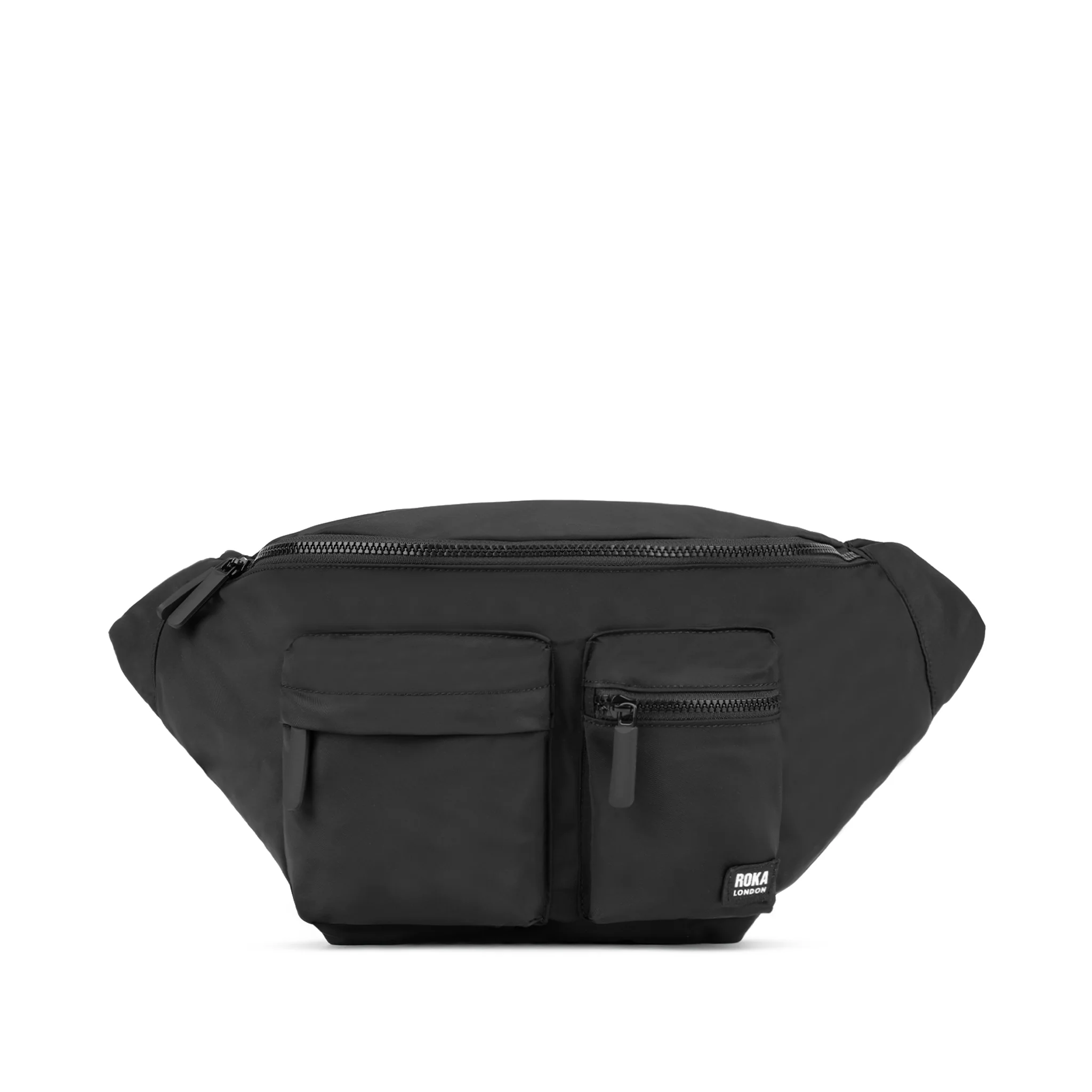 All Black Oval Crossbody Bag in Black - Image 7