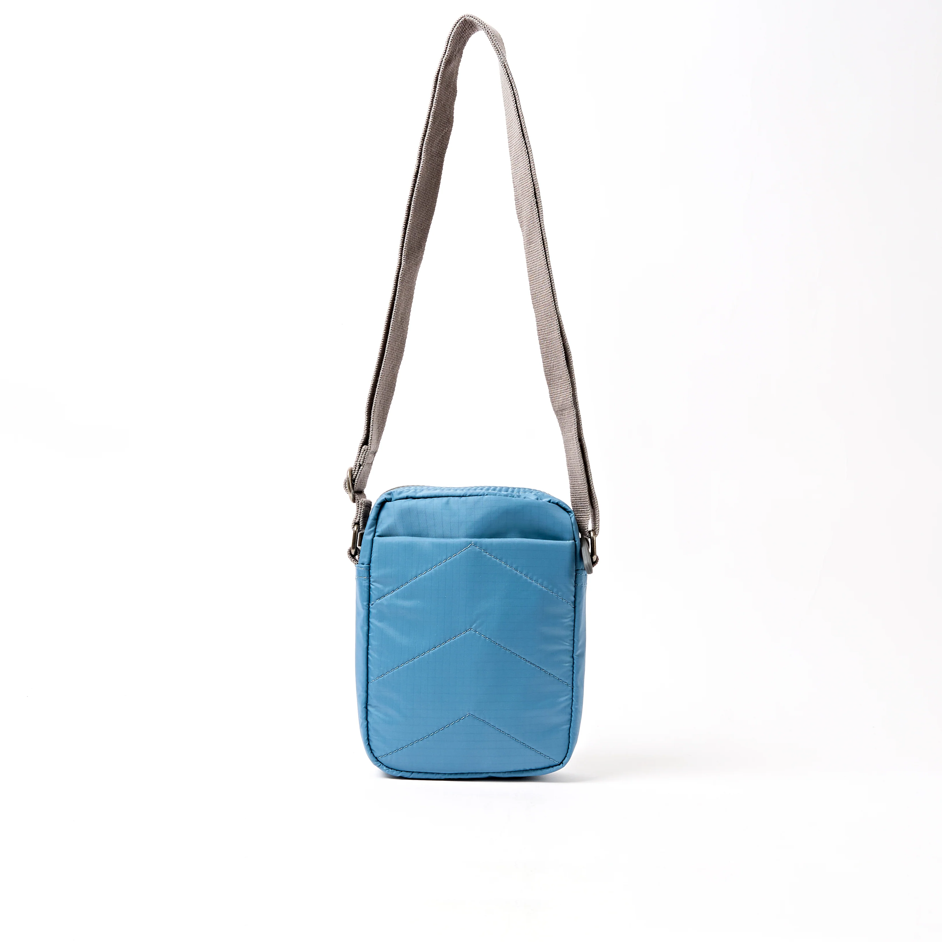 Bond Pocket Crossbody Bag in Retro Blue Recycled Nylon Ripstop - Image 3