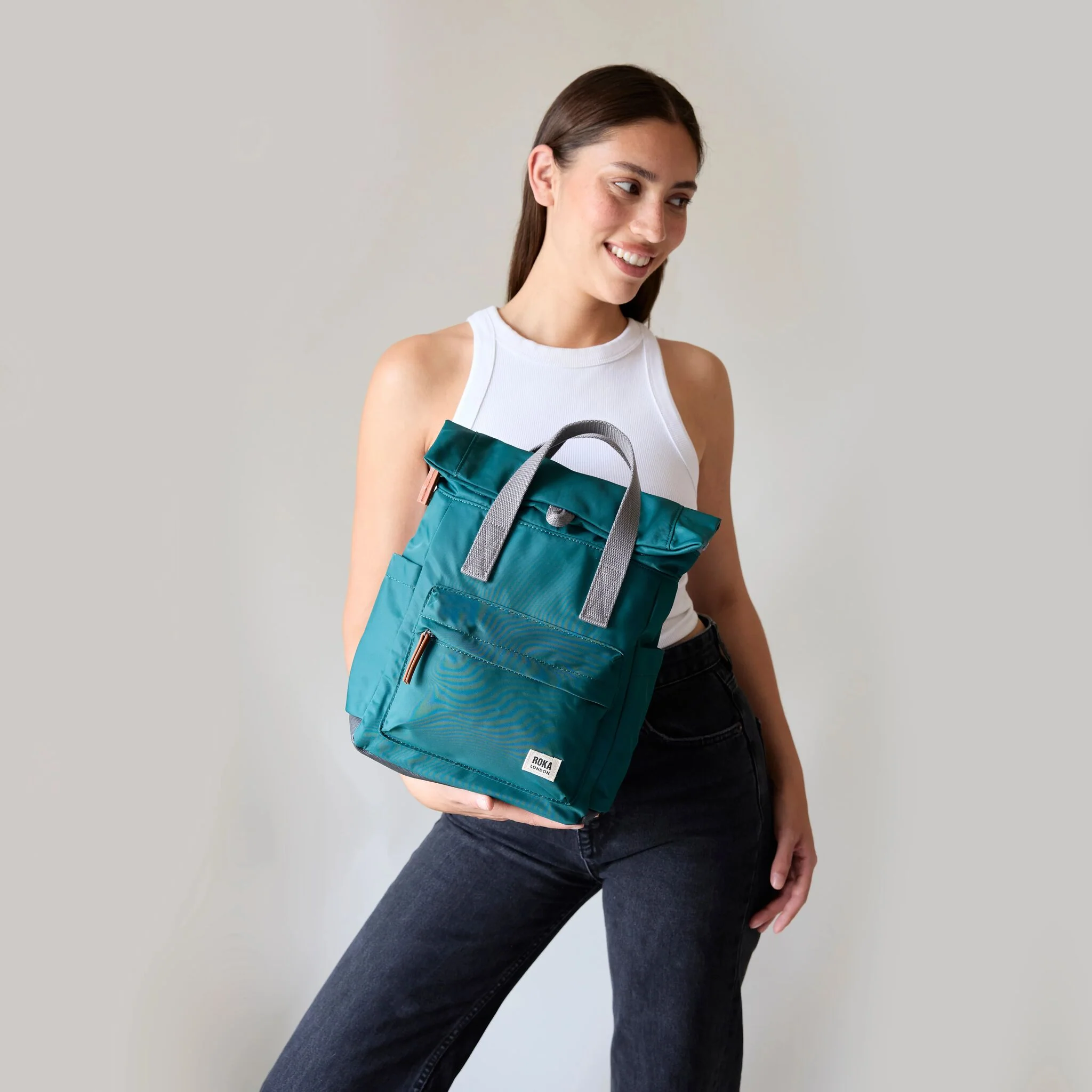Canfield Roll Top Backpack in Burnt Orange - Image 14