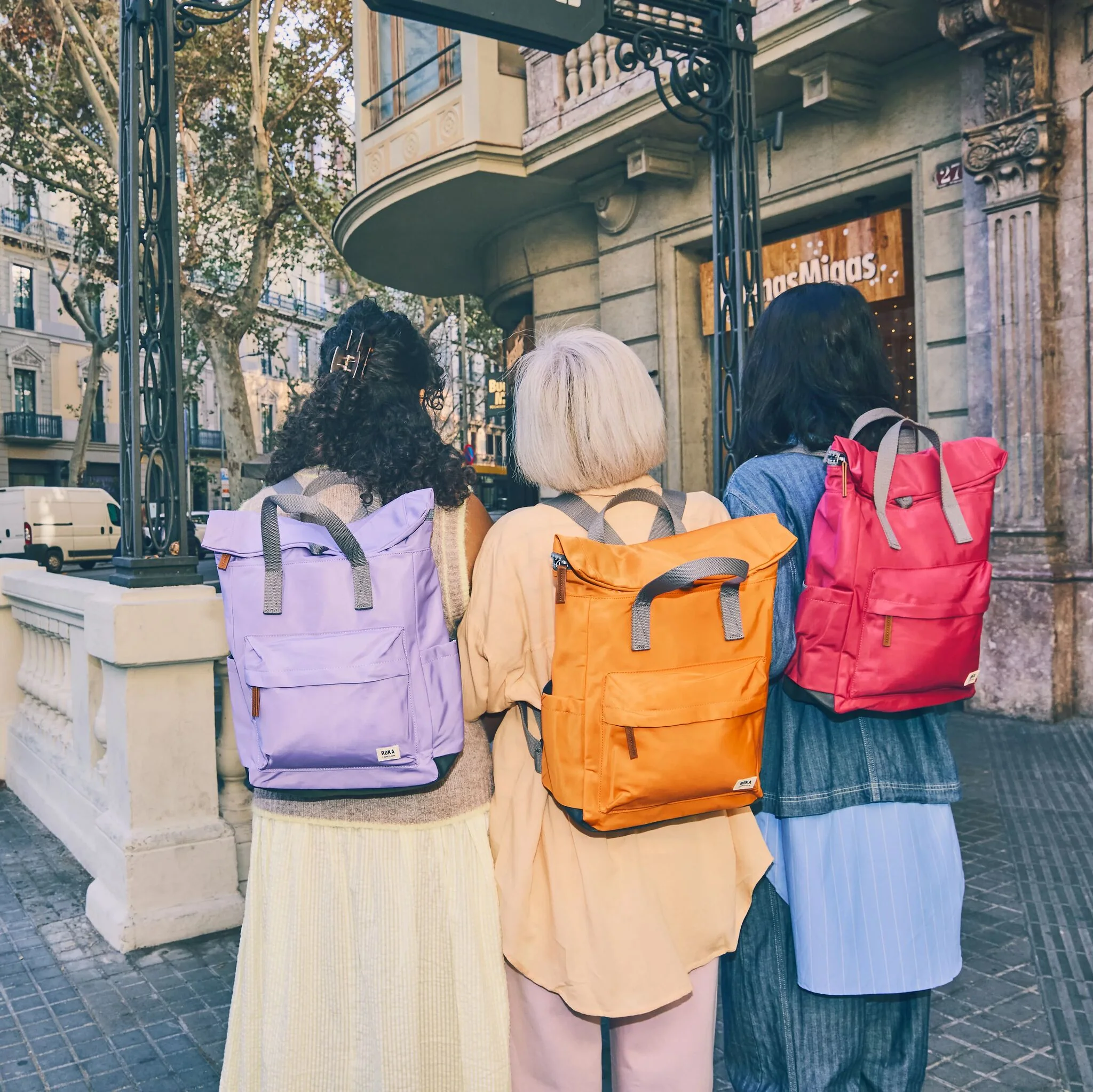 Canfield Roll Top Backpack in Granita Red - Image 2