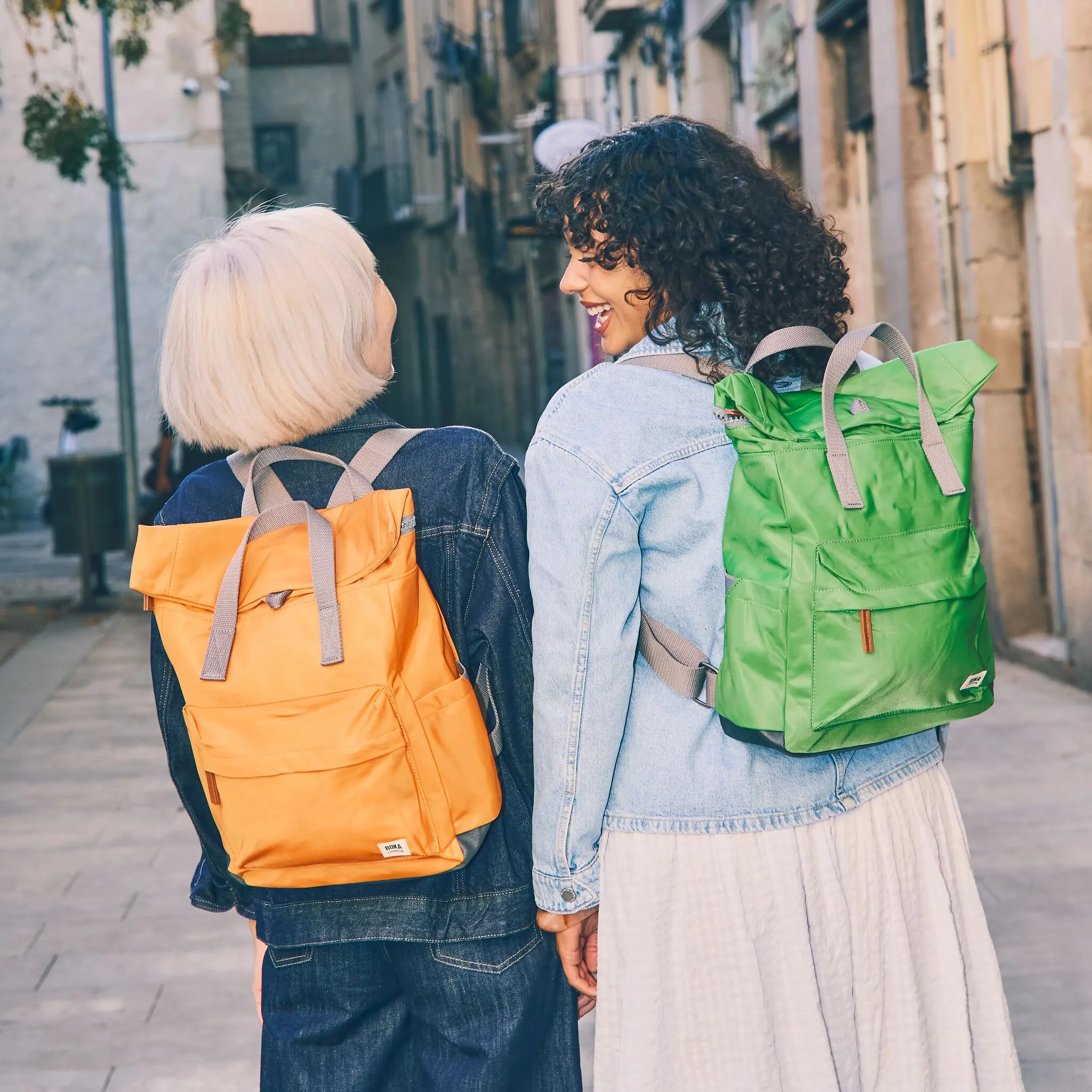 Canfield Roll Top Backpack in Jaffa Orange - Image 2