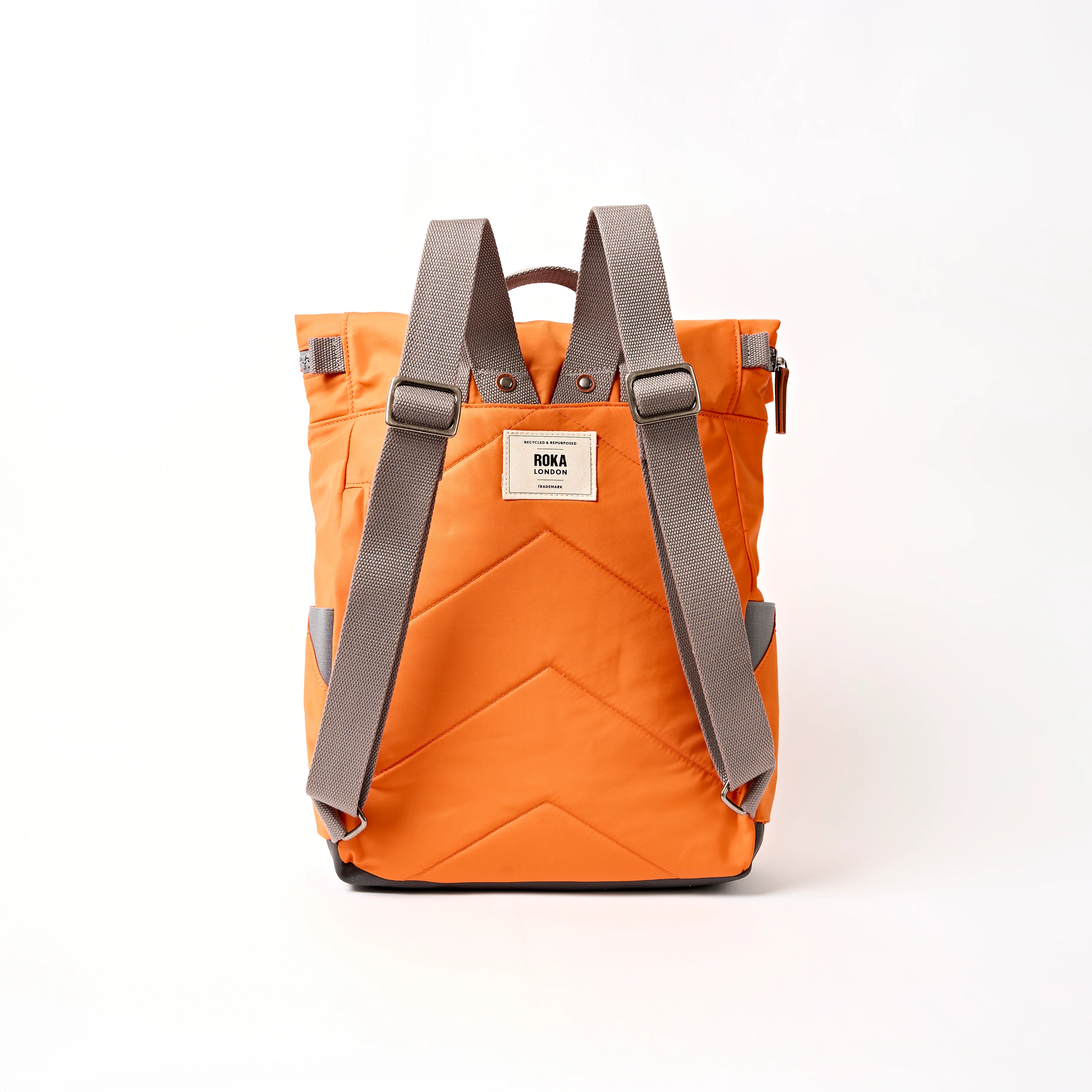 Canfield Roll Top Backpack in Jaffa Orange - Image 4