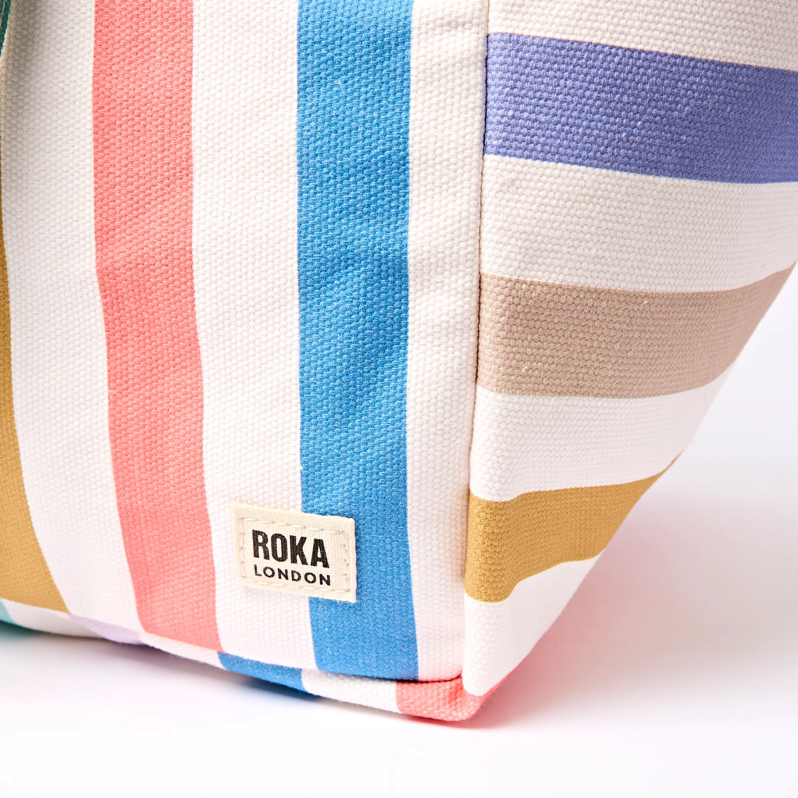 Marylebone Tote Bag in Pastel Multi Stripe - Image 7