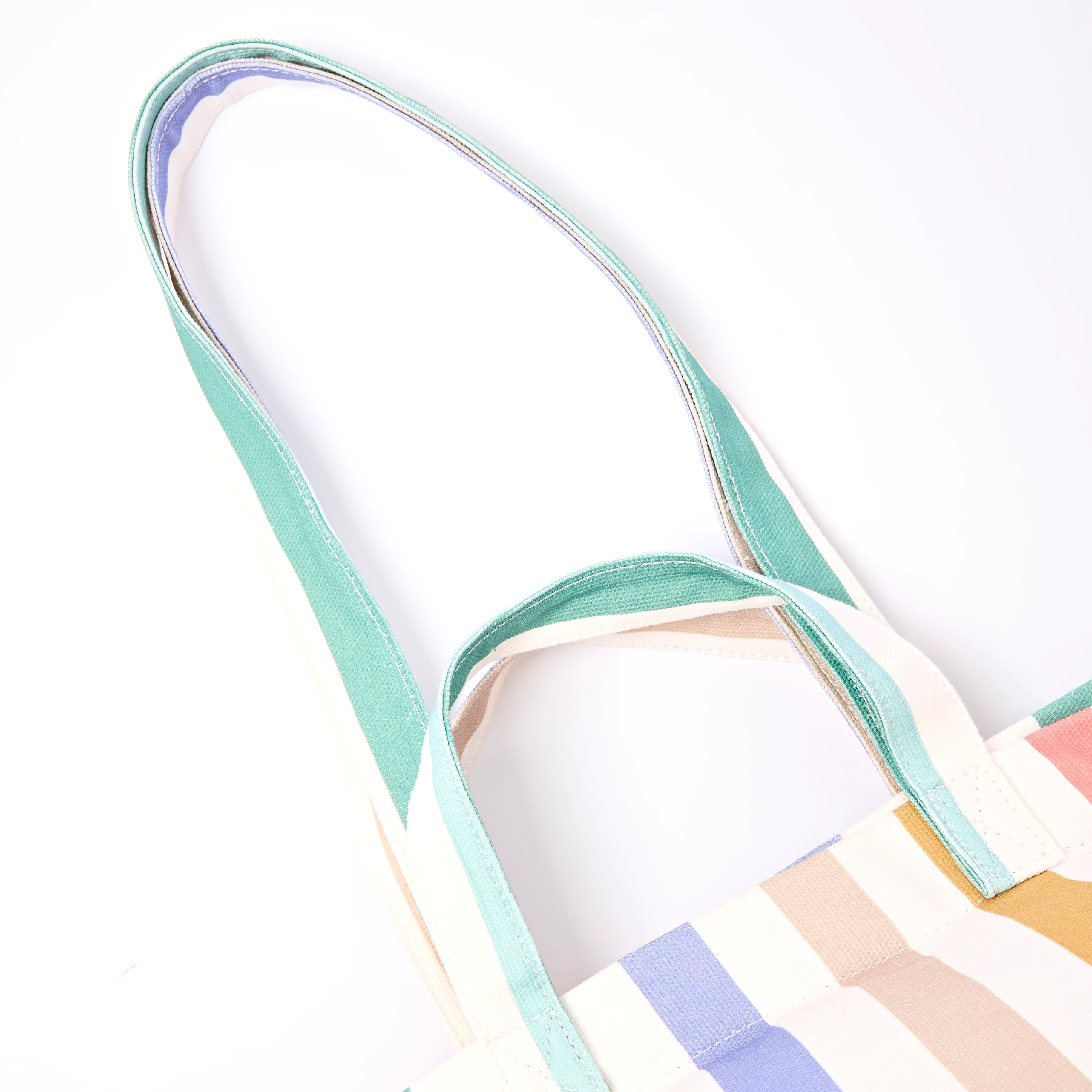 Marylebone Tote Bag in Pastel Multi Stripe - Image 8