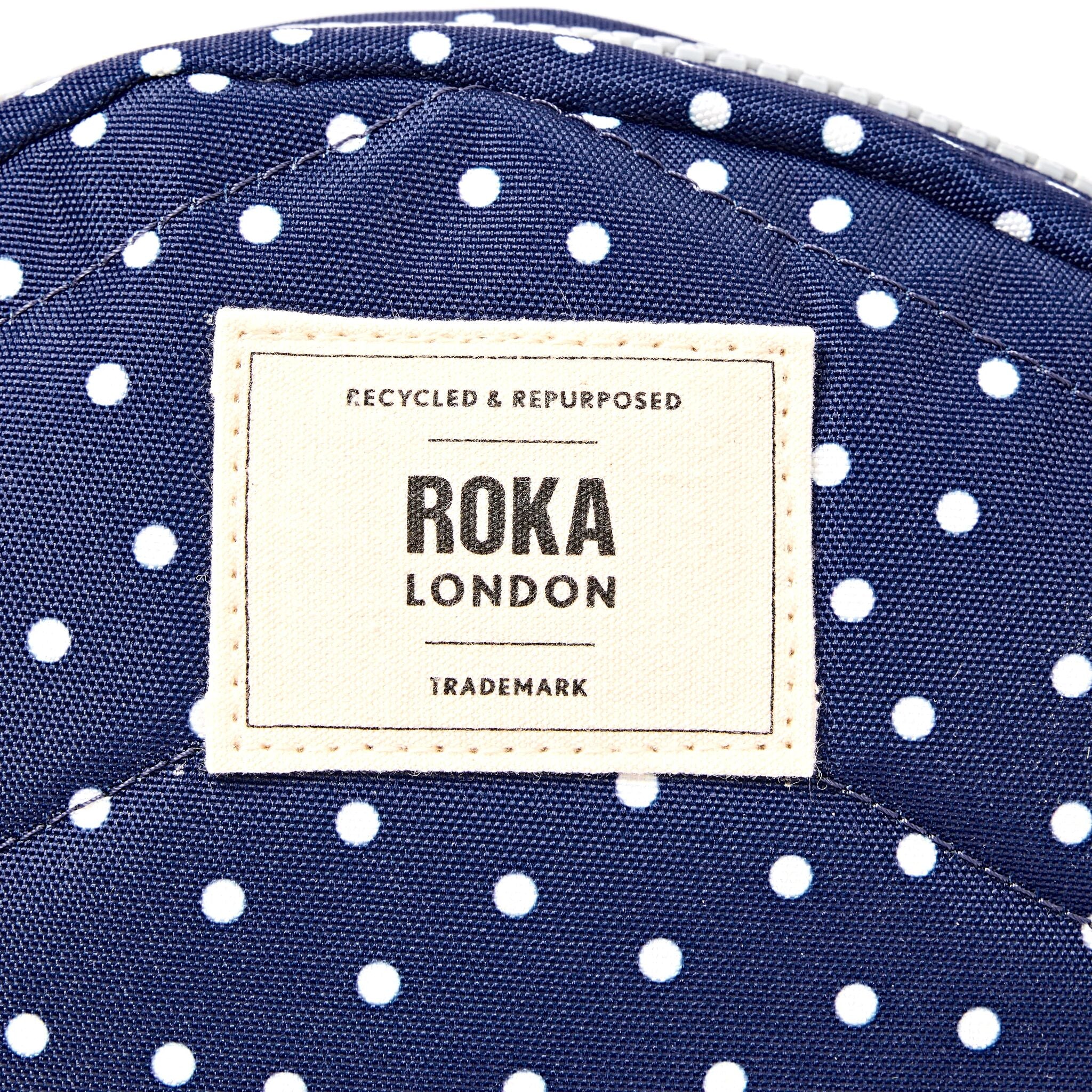 Paddington Crossbody Bag in Navy Polka Dot - Image 3