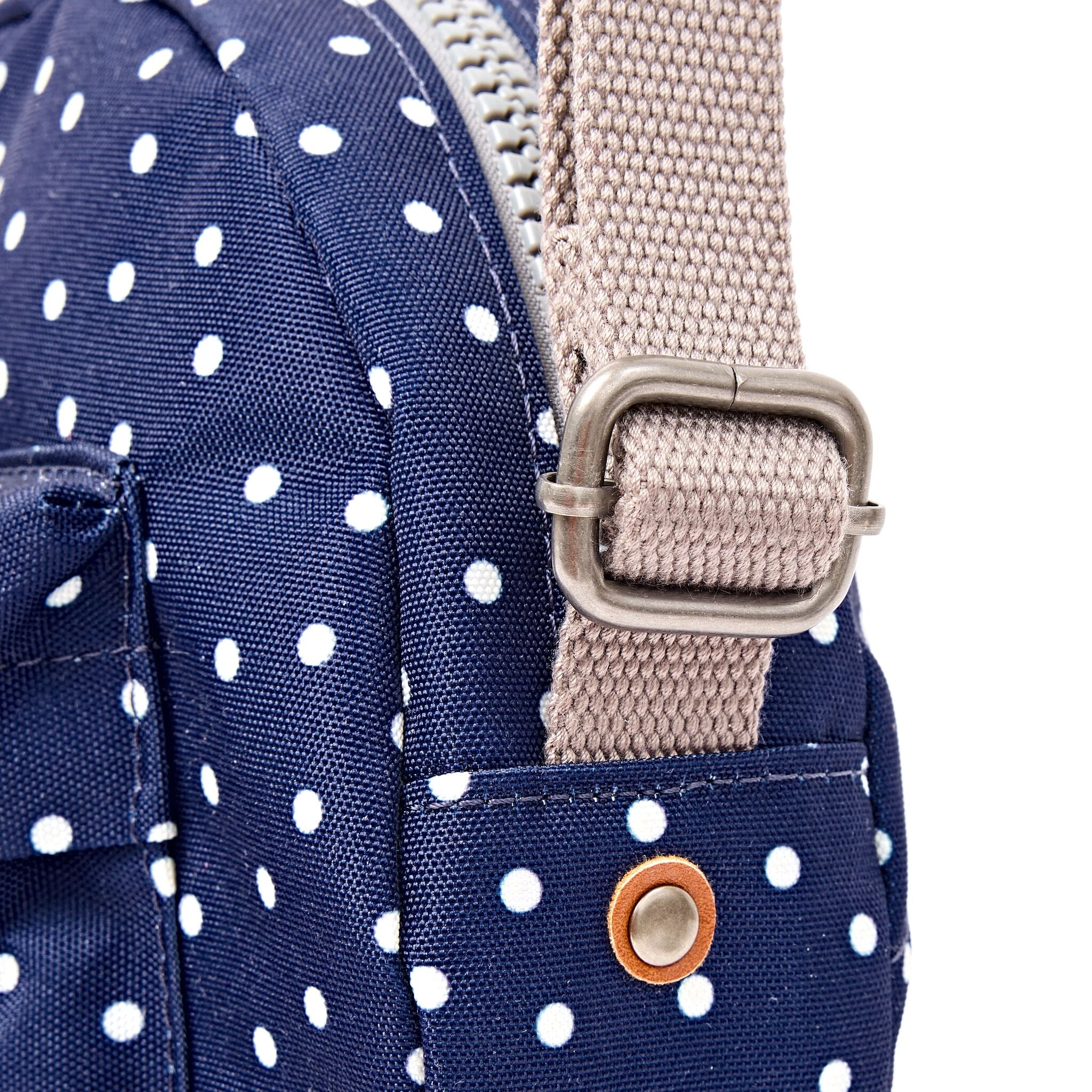 Paddington Crossbody Bag in Navy Polka Dot - Image 5