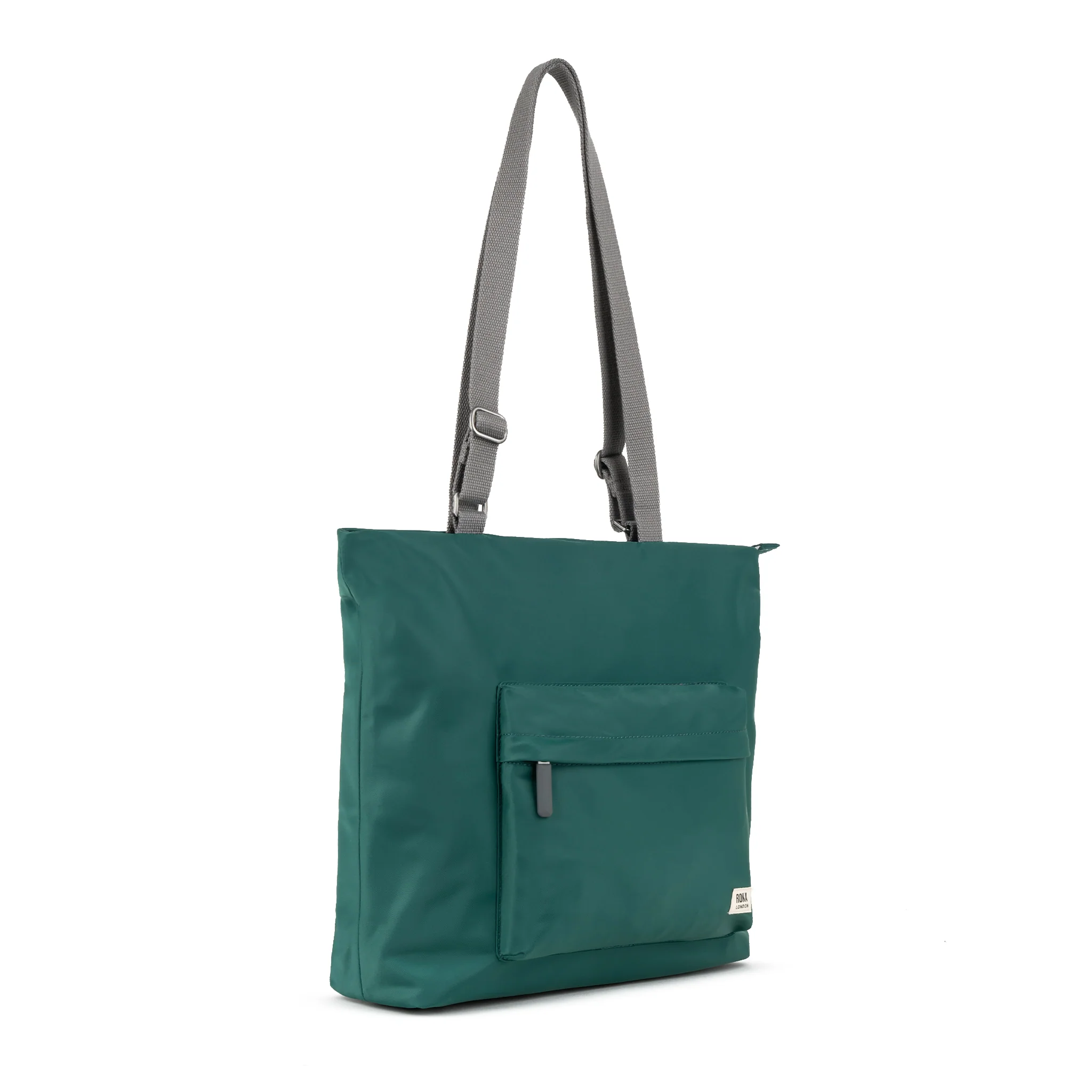 Trafalgar Tote Bag in Teal Recycled Nylon - Image 2