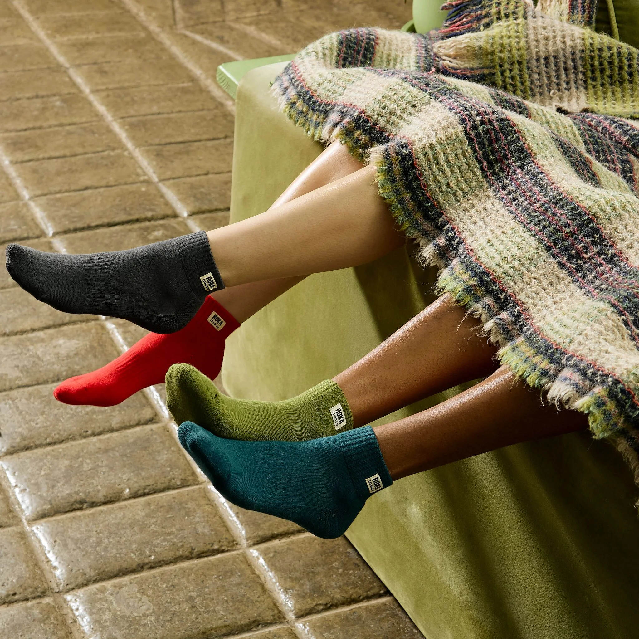 Wembley Ankle Socks for Women in Cranberry - Image 4