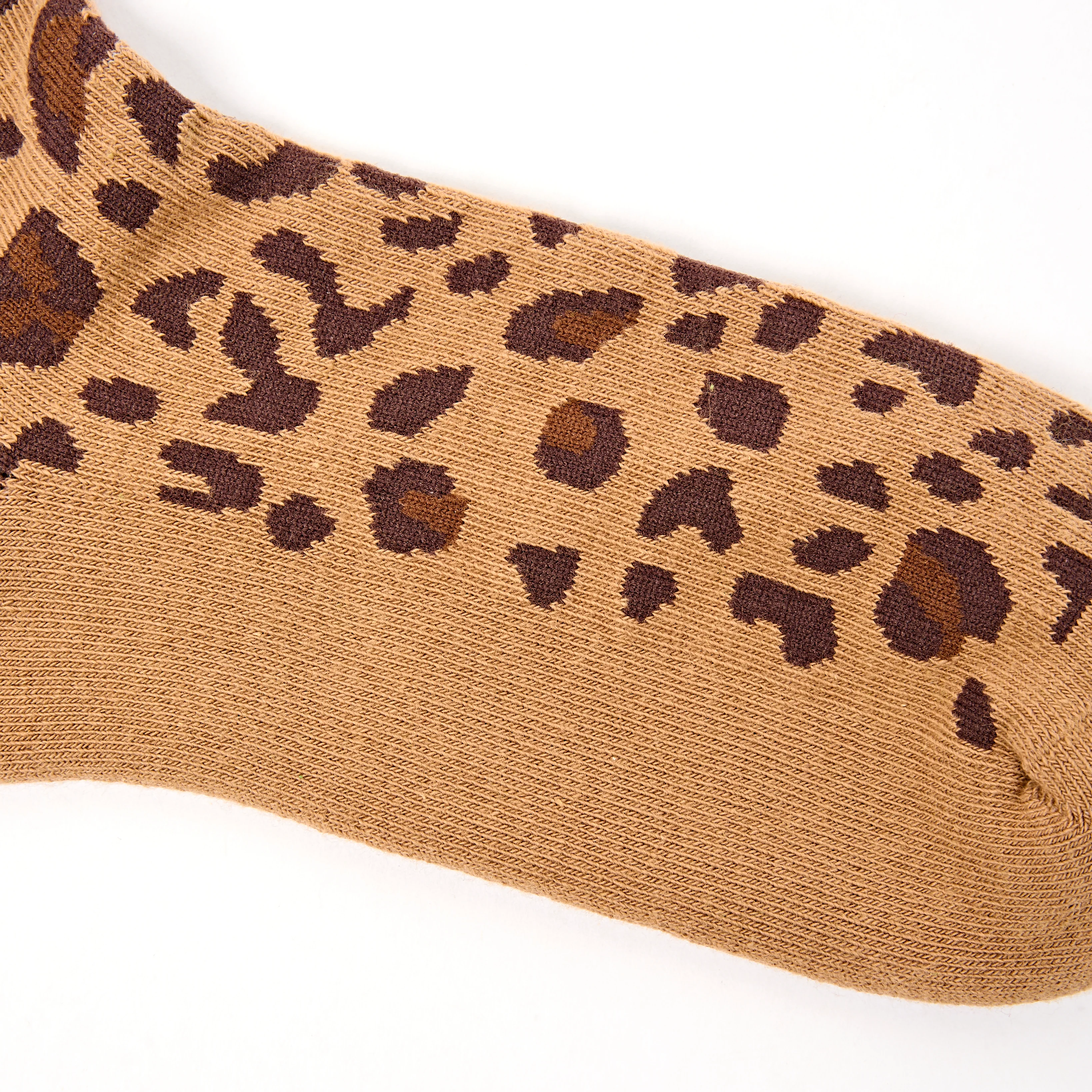 Wimbledon Crew Socks for Women in Leopard Sand - Image 3